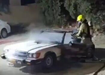 רכבו של השייח' שרוצה להצטרף להסכמי אברהם - הוצת